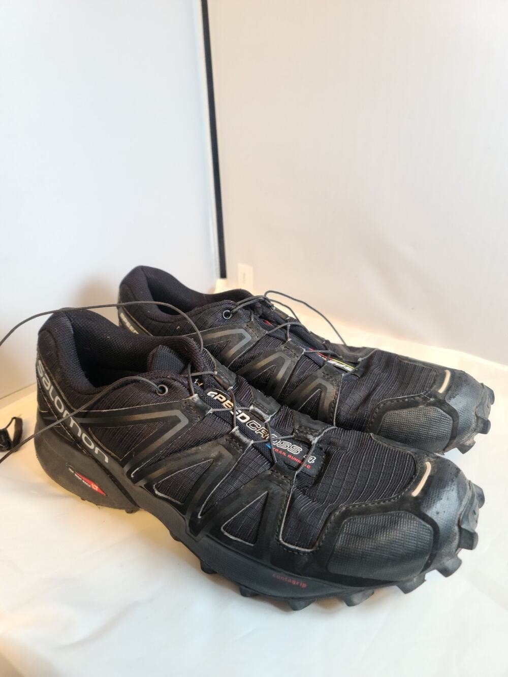 SALOMON Men's Speedcross 4 Trail Running Shoes Hiking Fit Black Size 9